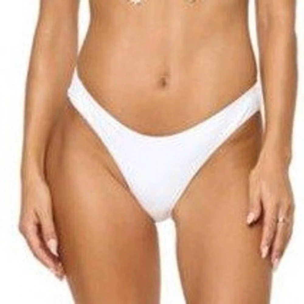 L*Space Rocky Bottom Classic Swim Bottom Women Medium White Beach Resort $88 NWT